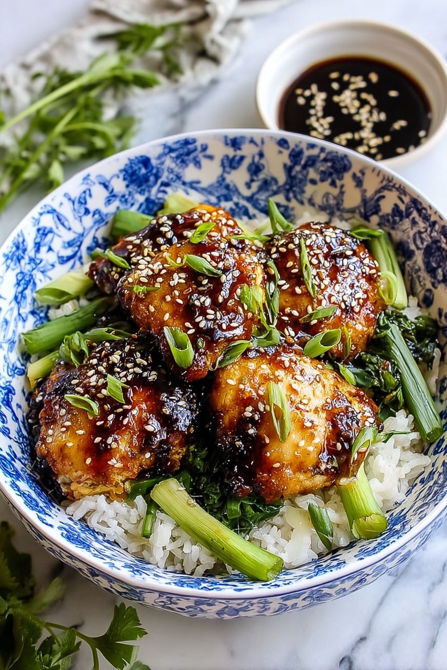 A bowl of Hawaiian Shoyu Chicken.