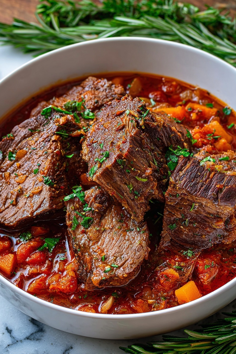 A bowl of Italian pot roast.