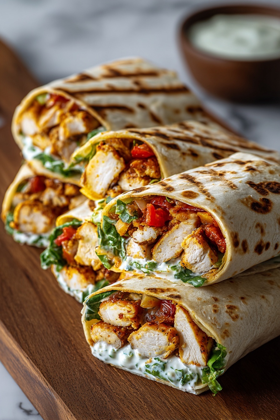A crispy air fryer chicken wrap.