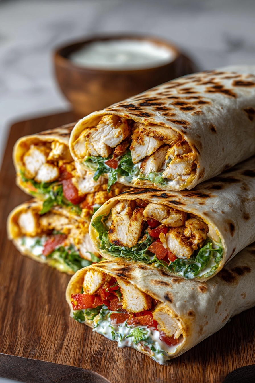 A crispy air fryer chicken wrap.