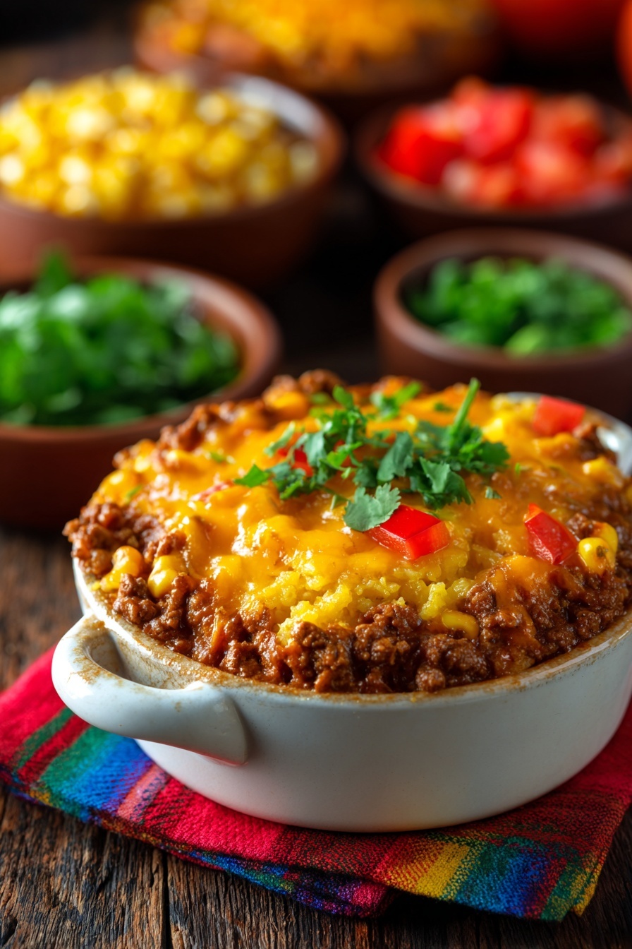 A bowl of food with a spoon in it.