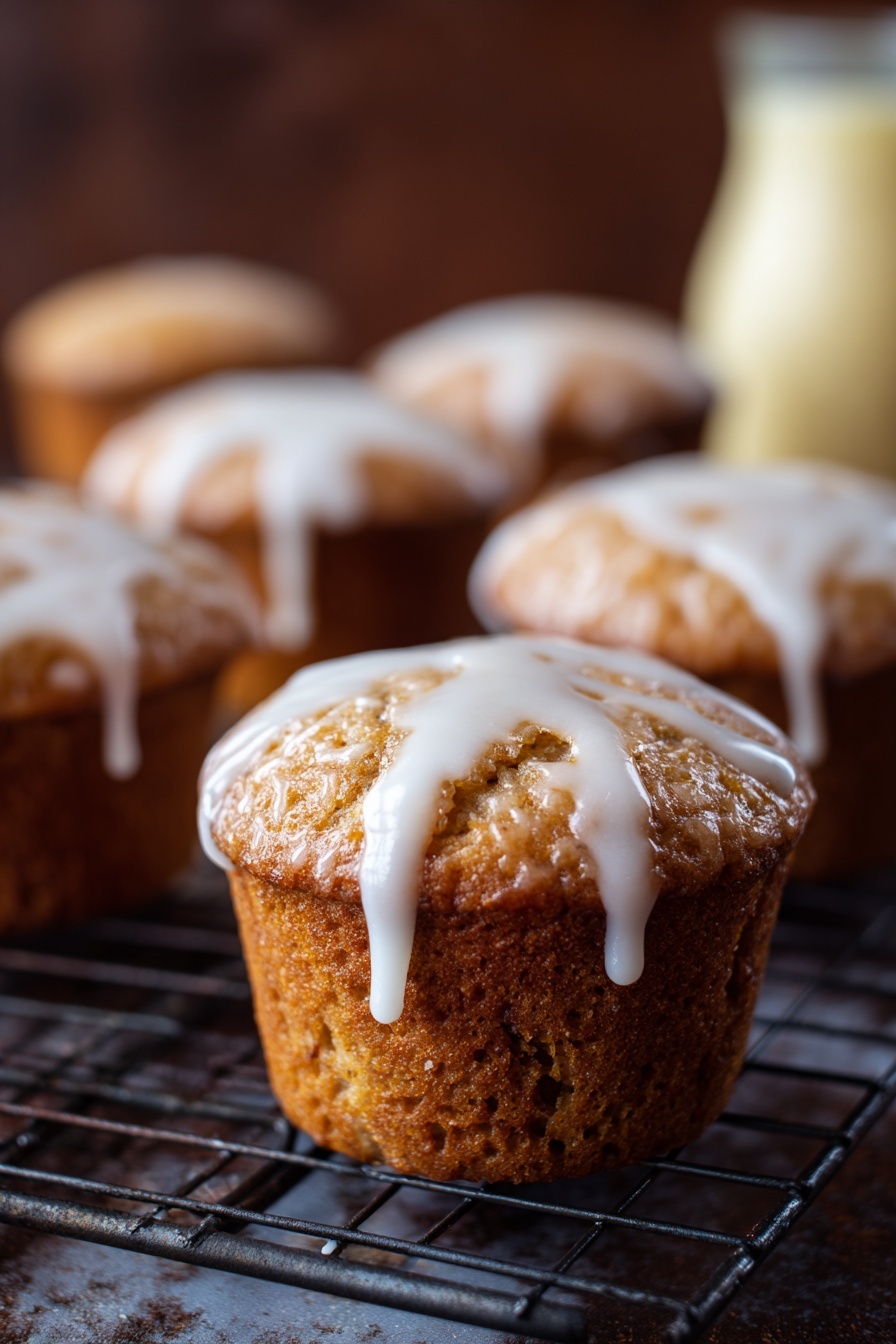 Mini Chai Muffins with Vanilla Bean Glaze.