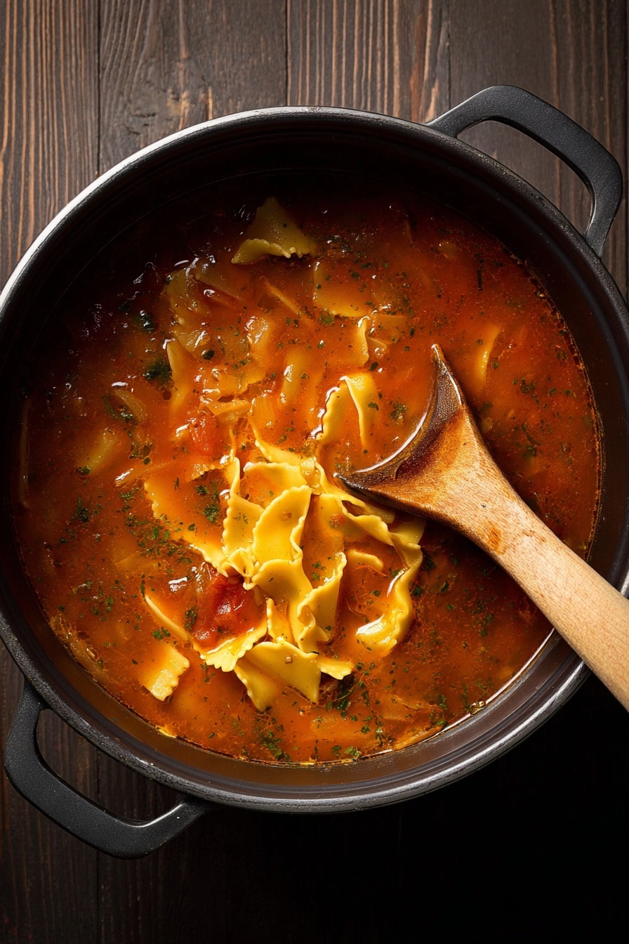 A delicious vegan lasagna soup.