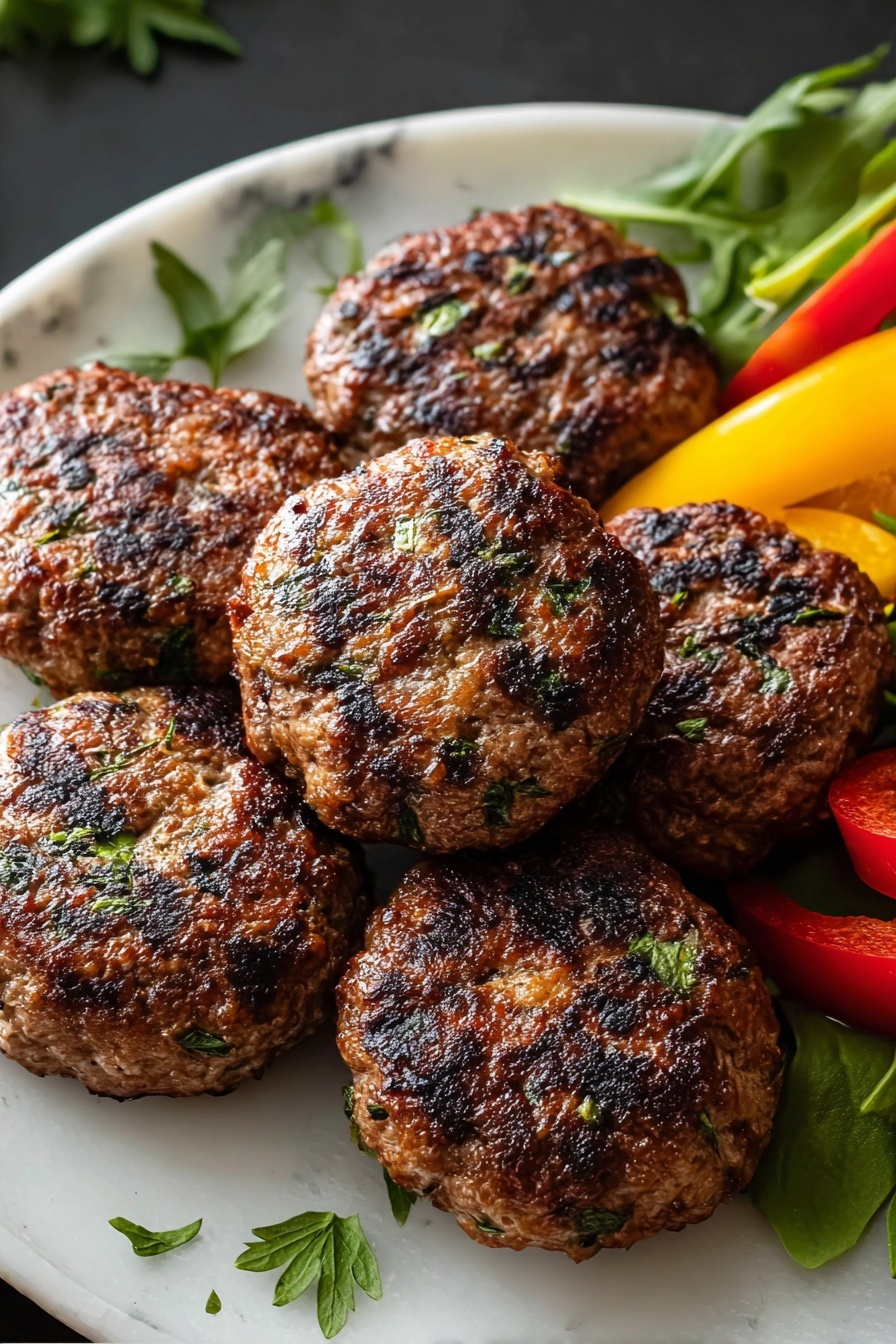 A plate of meatballs with a side of vegetables.