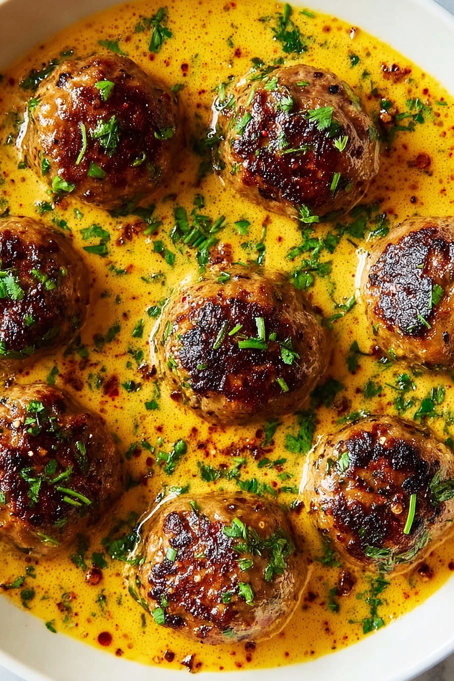 Meatballs in Dijon Gravy.