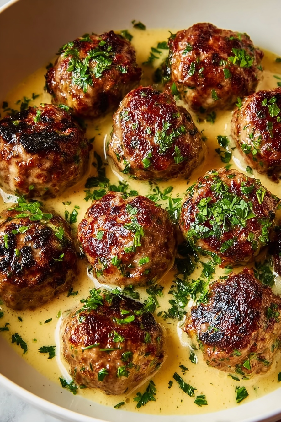 Meatballs in Dijon Gravy.