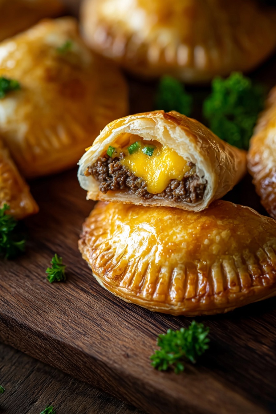 A close up of a delicious looking empanada.
