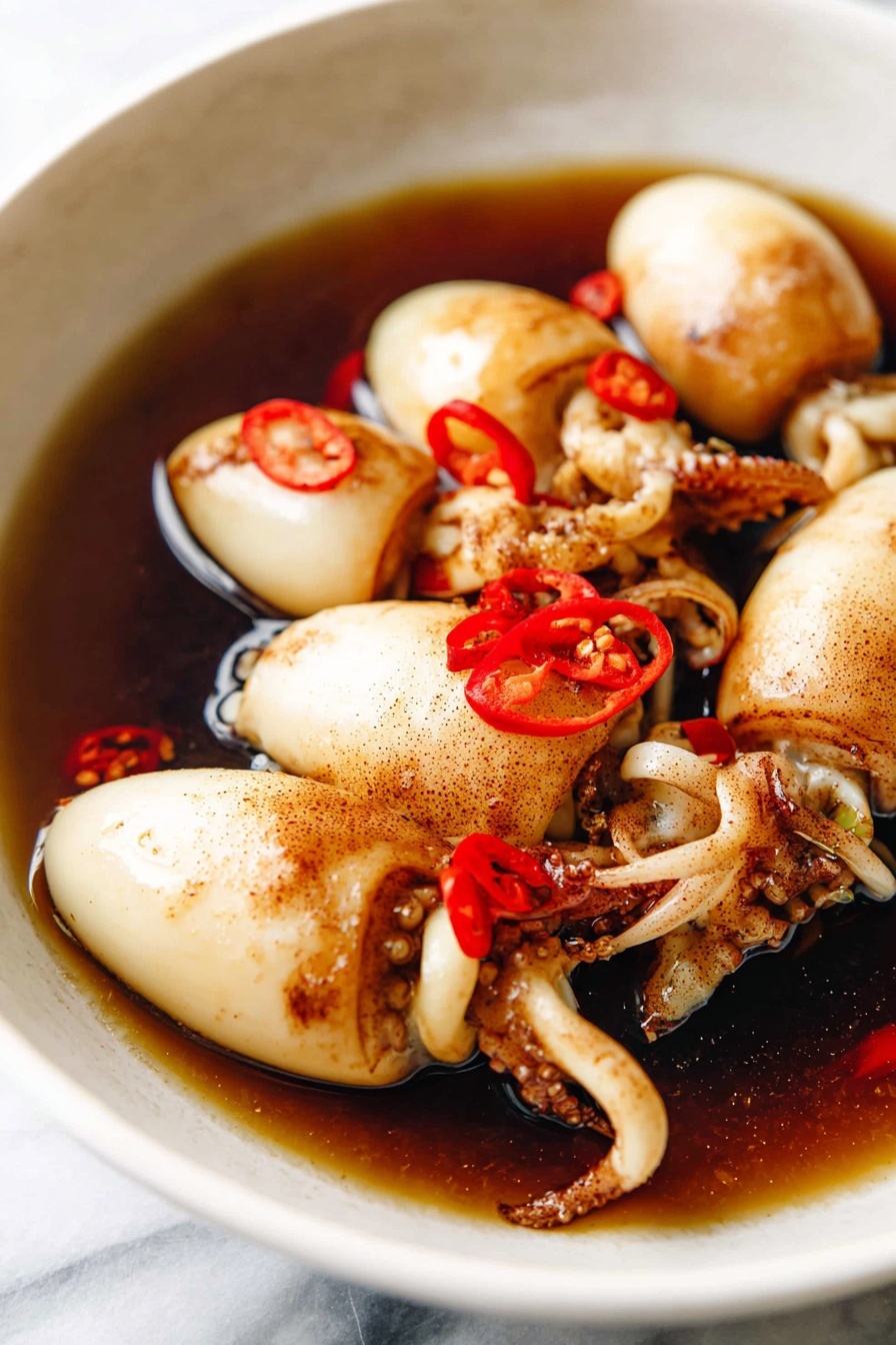 A bowl of braised cuttlefish.
