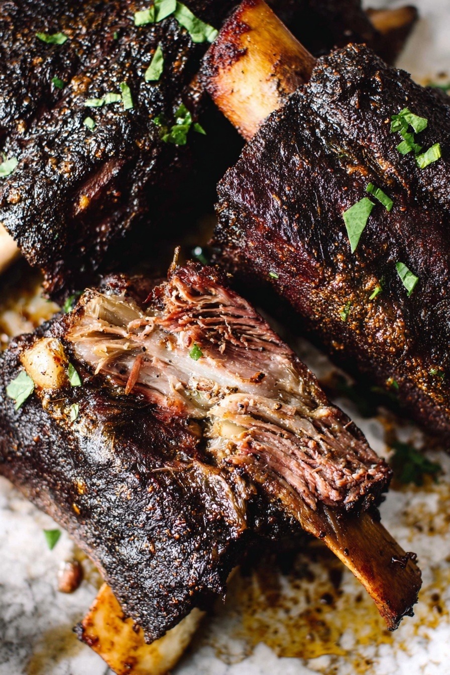 A close up of a bison ribs.