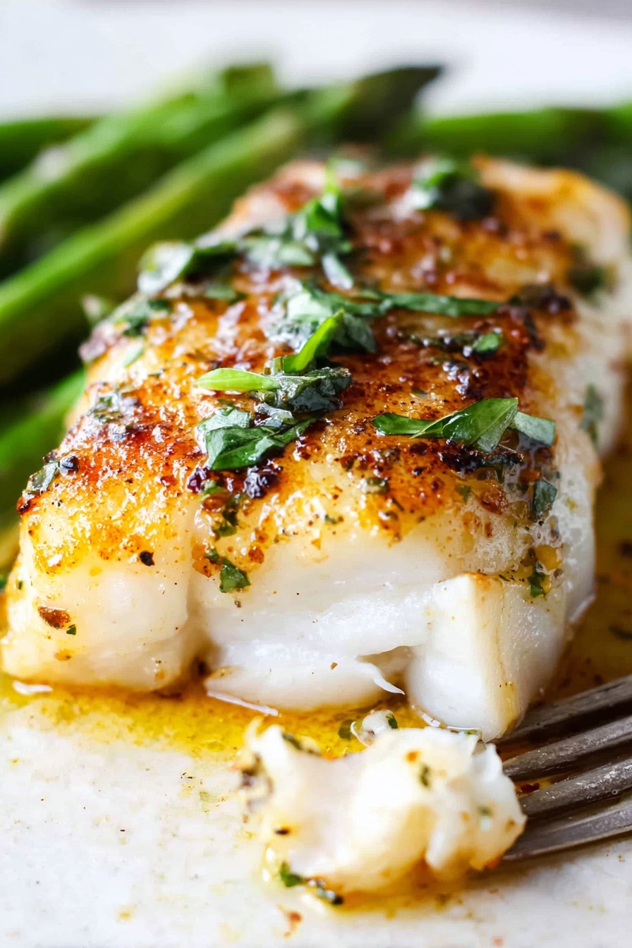 A pan seared grouper with lemon butter.