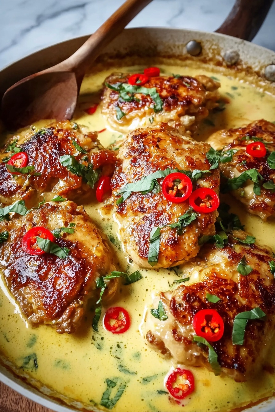 Chicken with peppers and lime sauce.