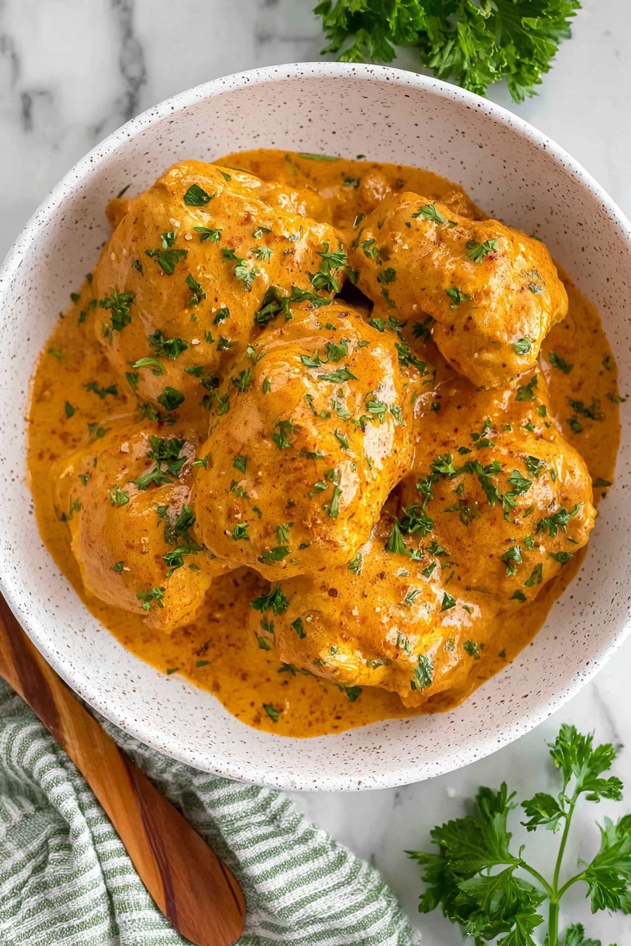 A bowl of chicken paprikash.