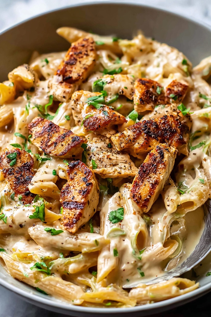 A bowl of Creamy Cajun Chicken Pasta.