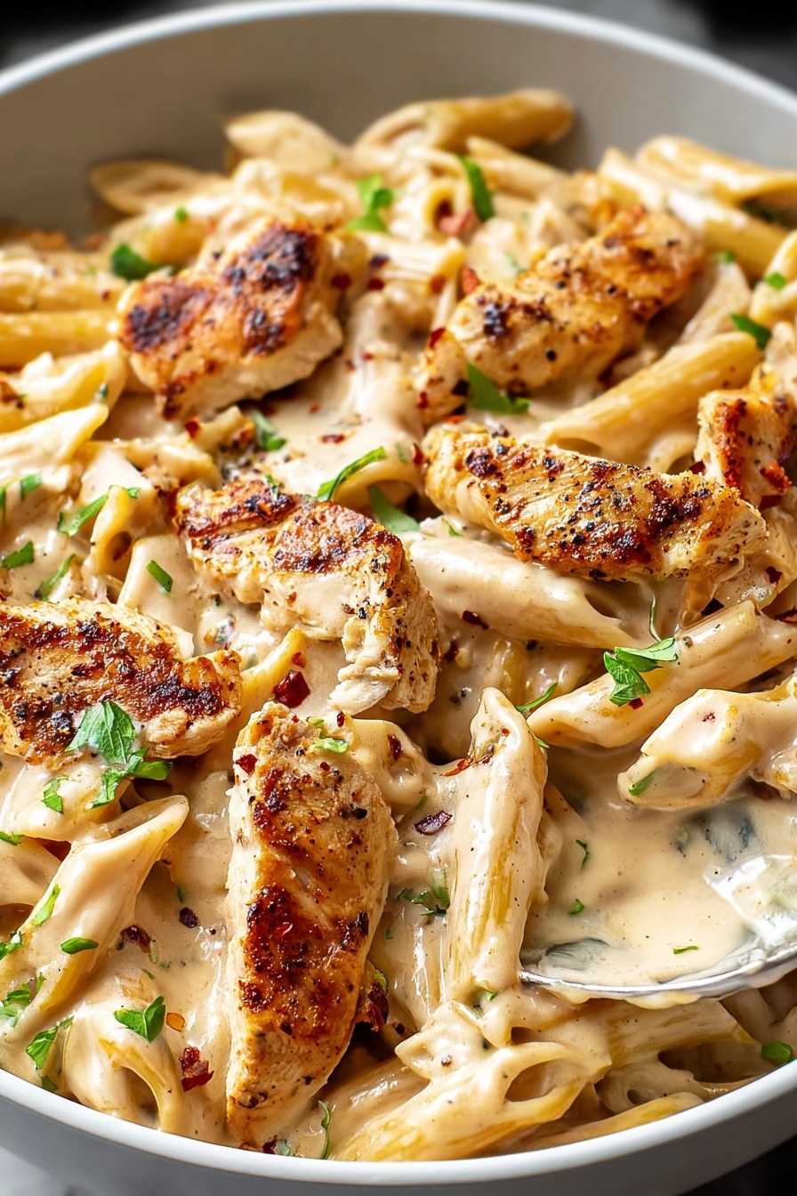 A bowl of Creamy Cajun Chicken Pasta.