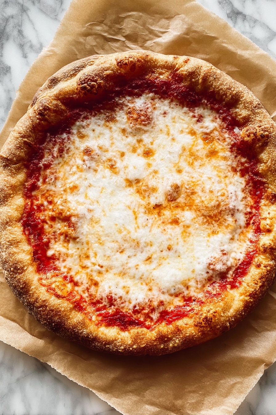 A slice of pizza with cheese on it.