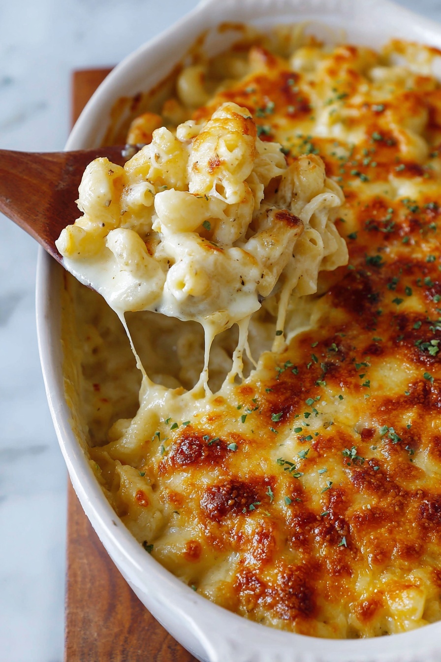 A fork is being used to eat mac and cheese.