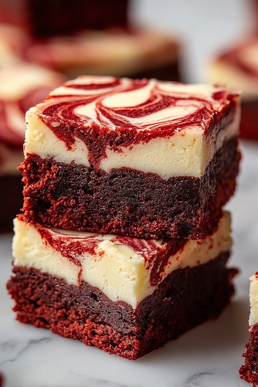 A slice of red velvet cheesecake.
