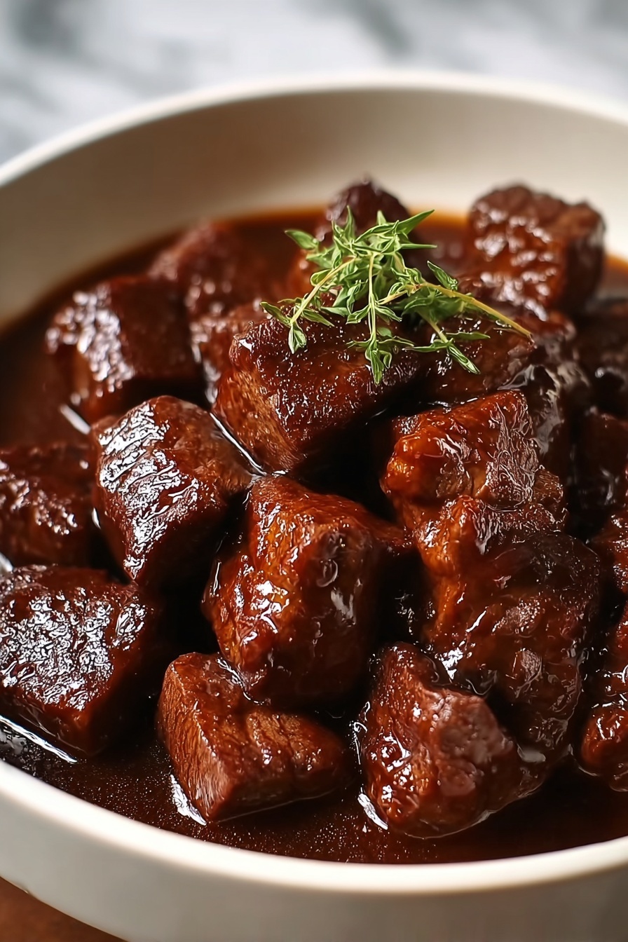 A bowl of slow cooked beef dinner.