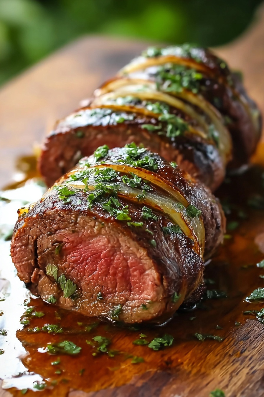 A close up of a German Beef Rouladen.