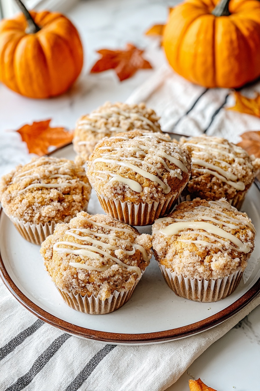 A plate of muffins with a white icing.