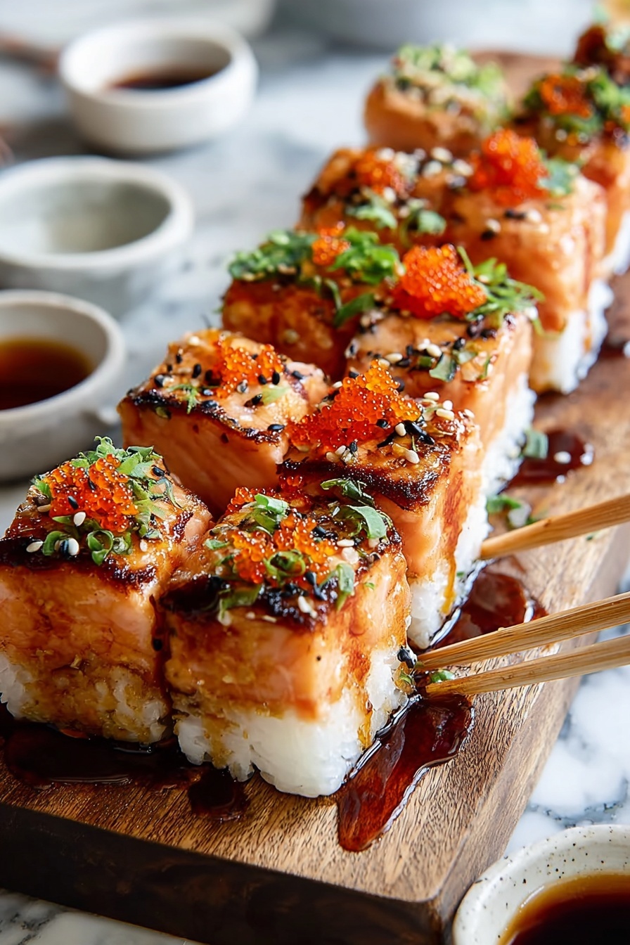 A plate of Spicy Salmon Sushi Bake.