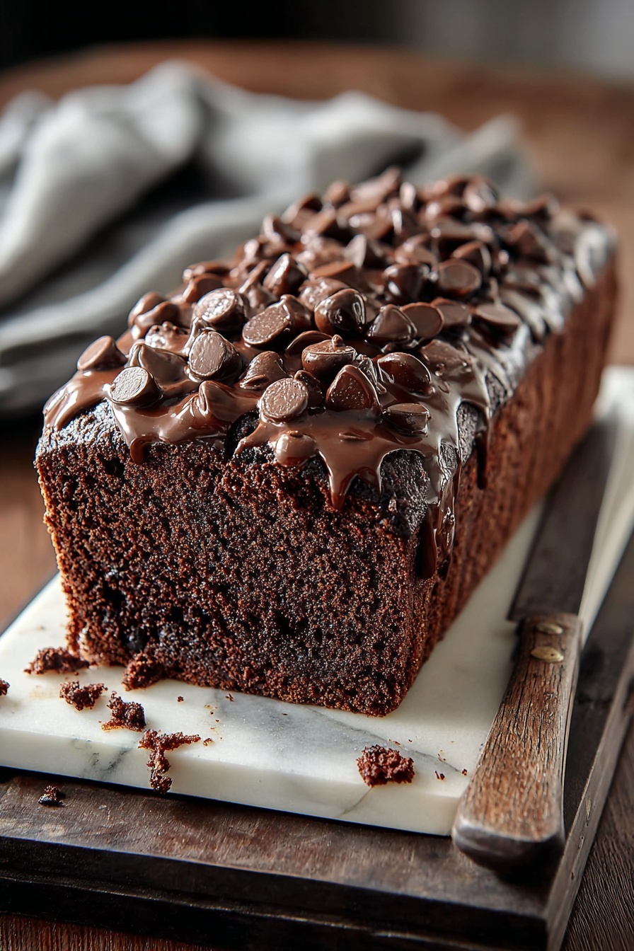 A slice of hot fudge brownie bread.