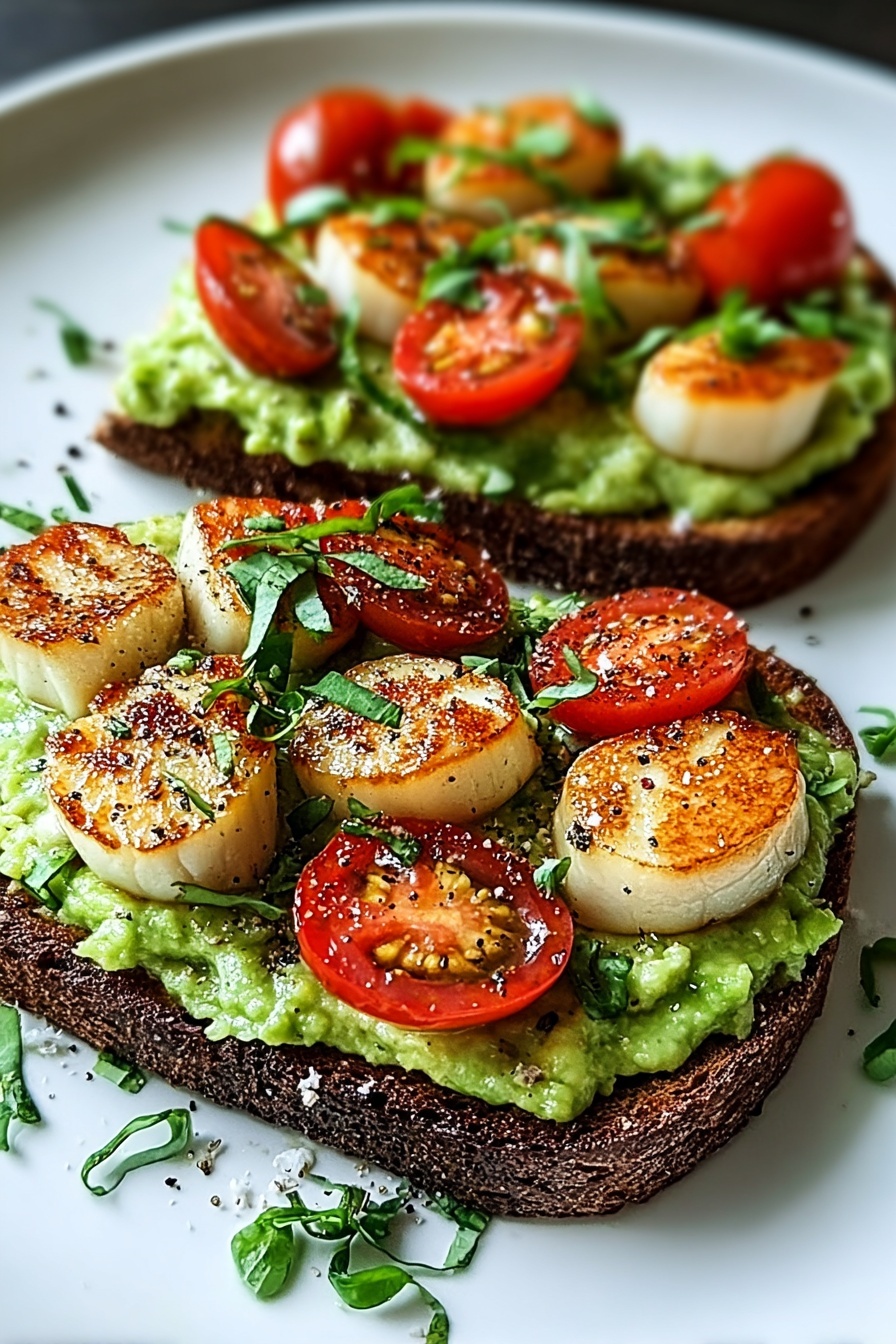A sandwich with tomatoes, avocado, and shrimp.