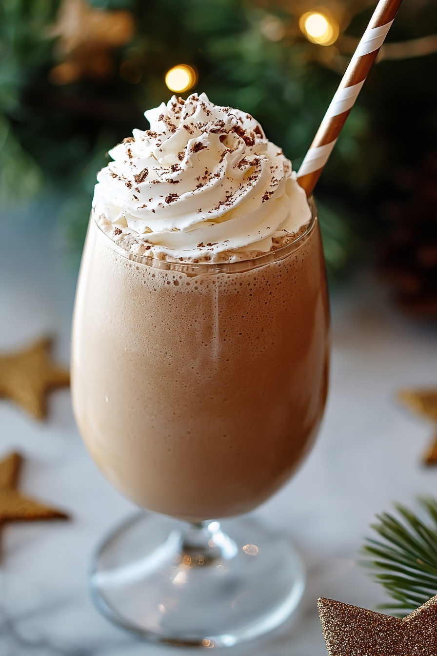 A glass of Peppermint Mocha Smoothie.