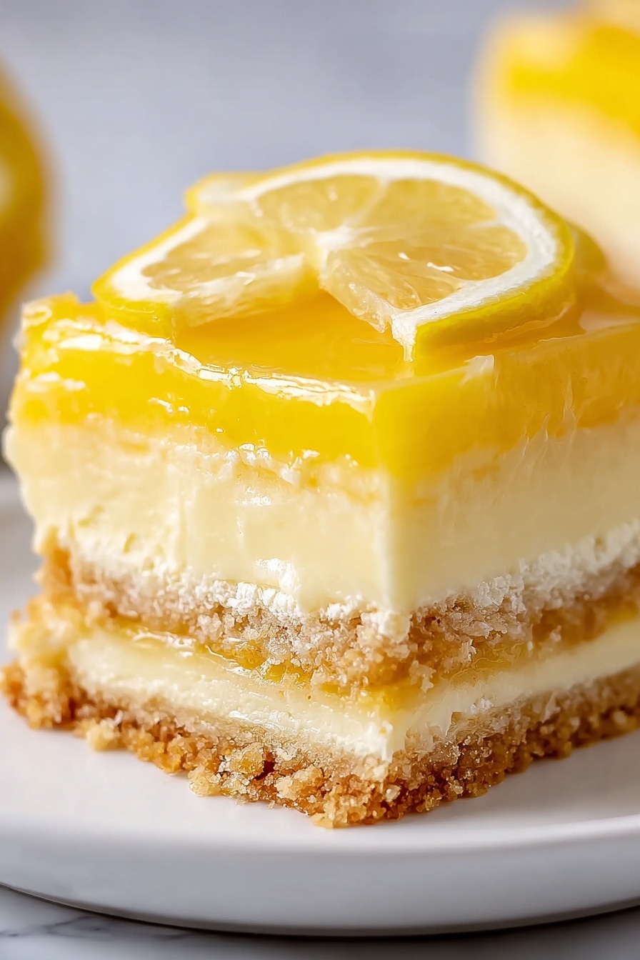 A slice of lemon tiramisu.