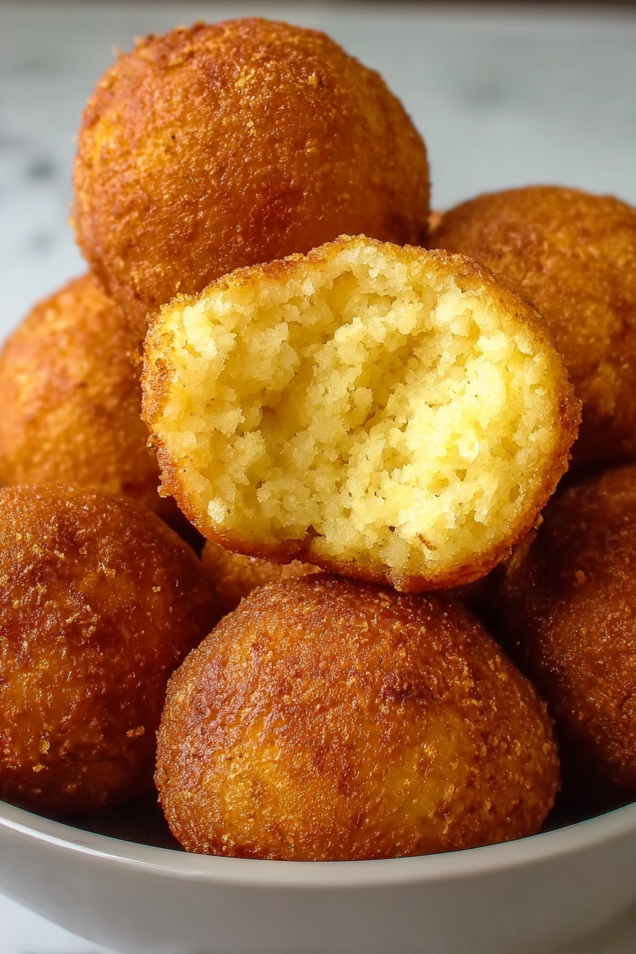 A pile of hush puppies.