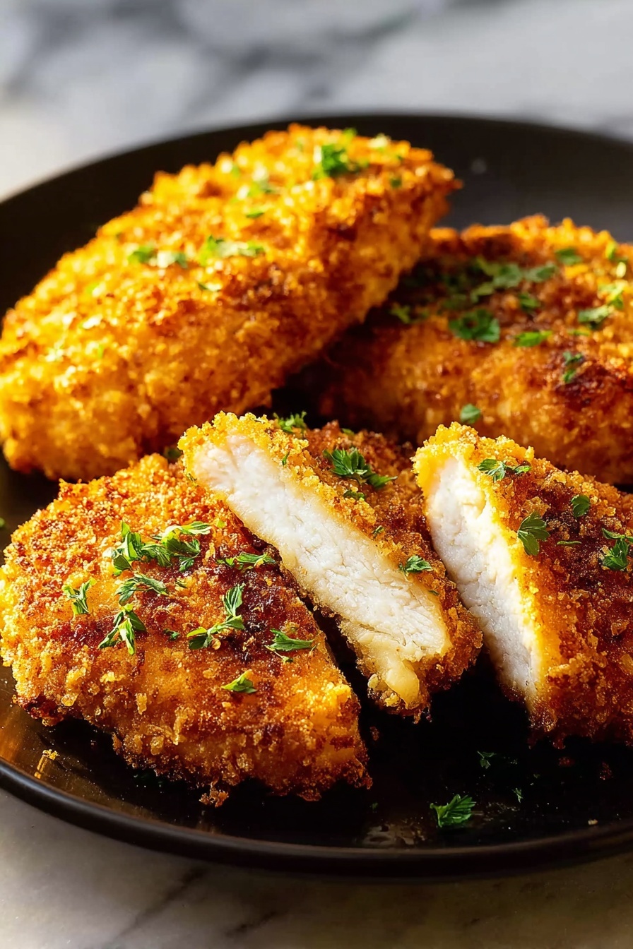 Air fryer parmesan crusted chicken.