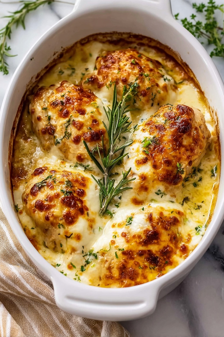 A dish of baked cream cheese chicken.
