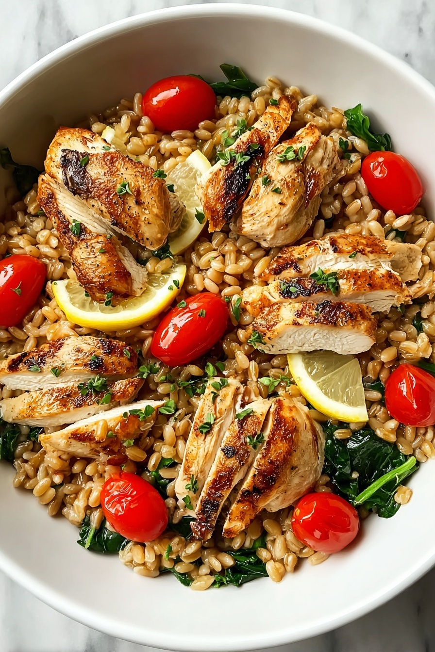 A plate of chicken with lemon and garlic.