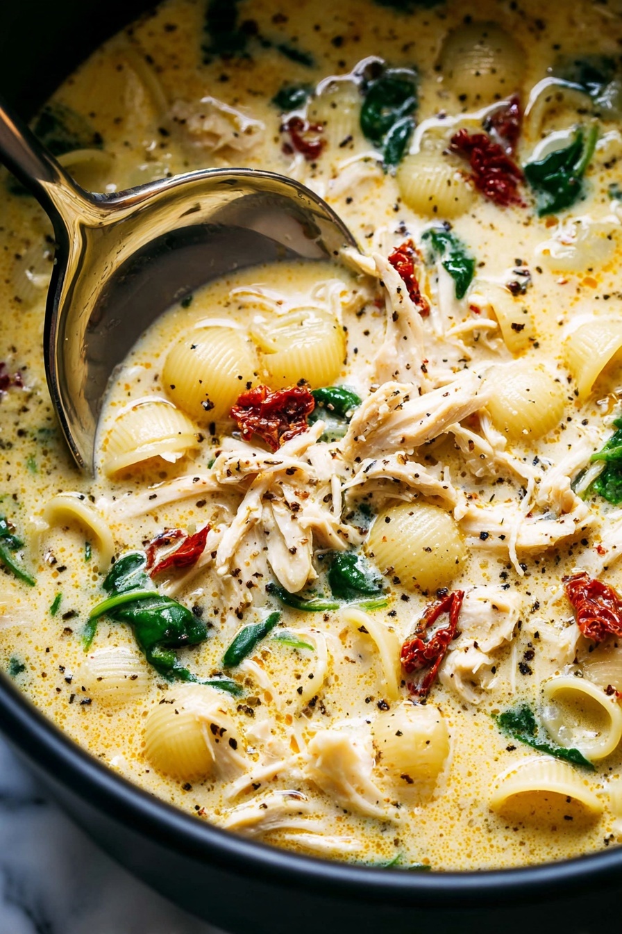 A bowl of chicken soup with noodles and vegetables.