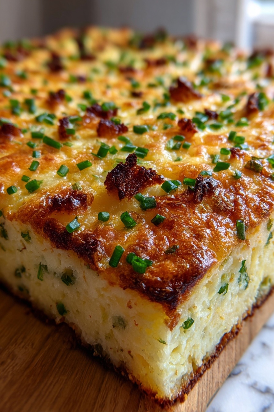 A close up of a cheesy bacon delight.