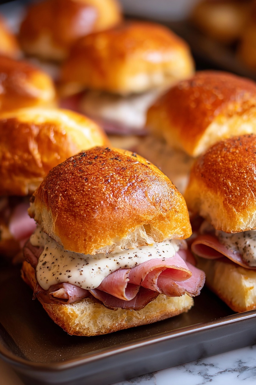 A plate of sandwiches with sauce on them.