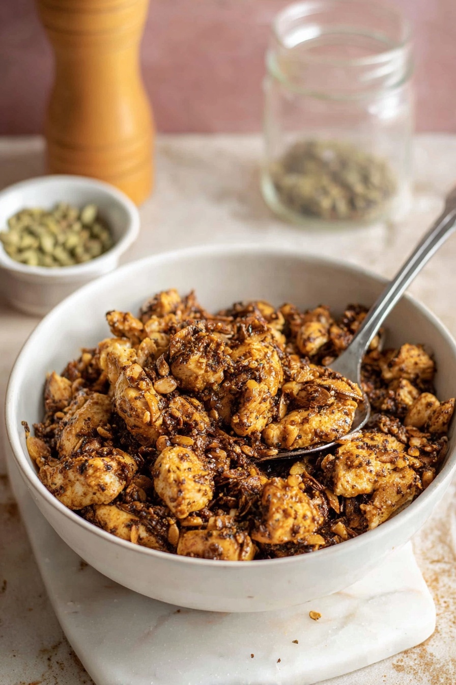 A bowl of tofu sausage crumbles.