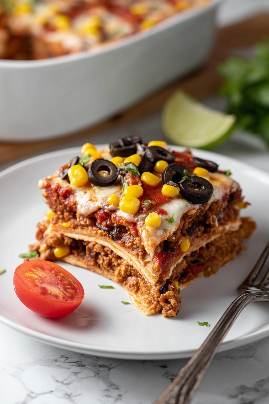 A plate of food with a fork on it.