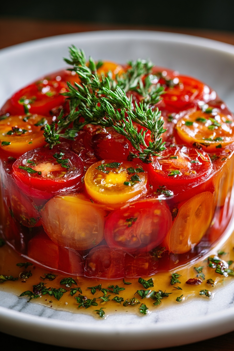 A dish made of tomatoes and herbs.