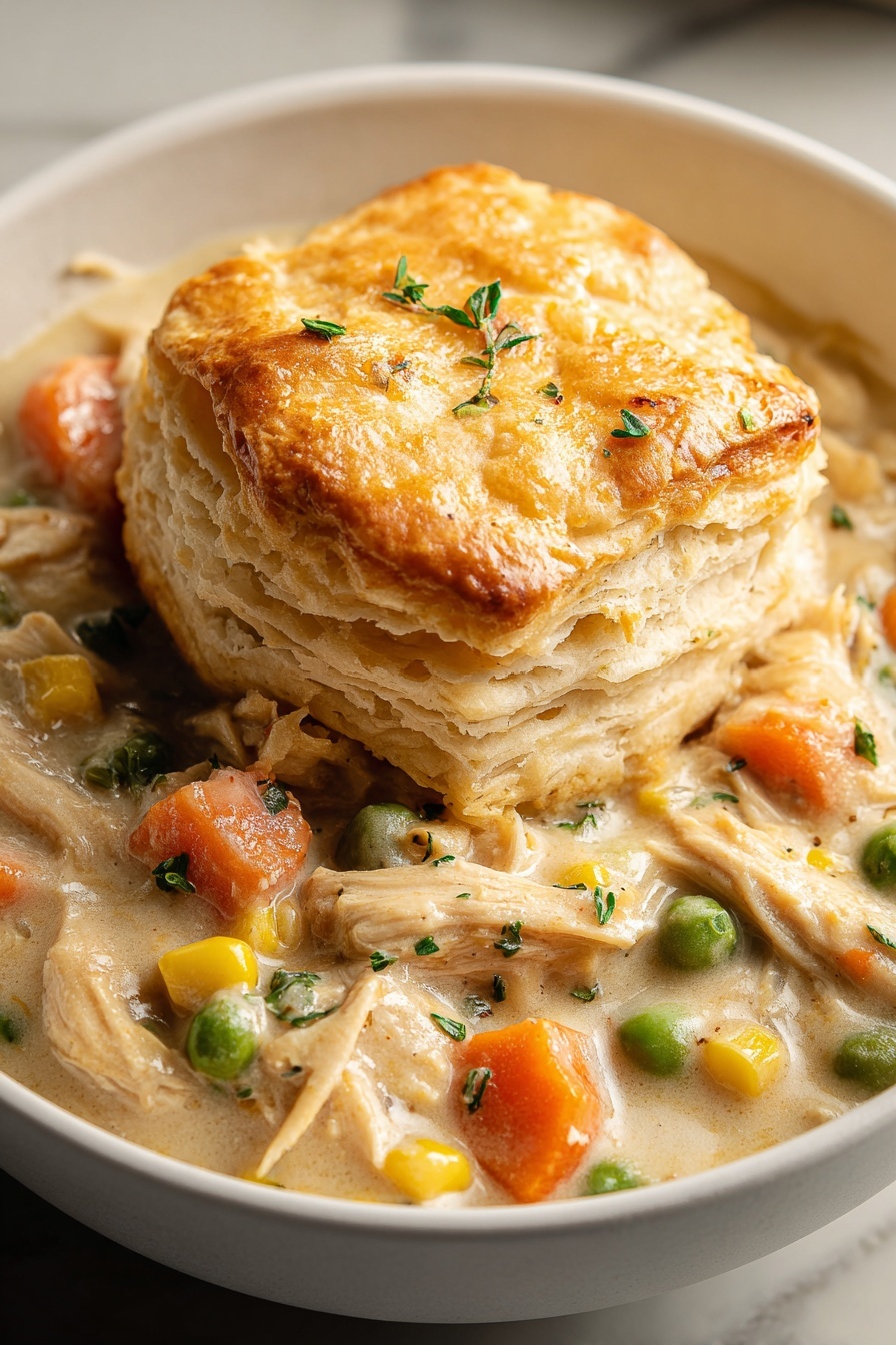 A crock pot chicken pot pie.