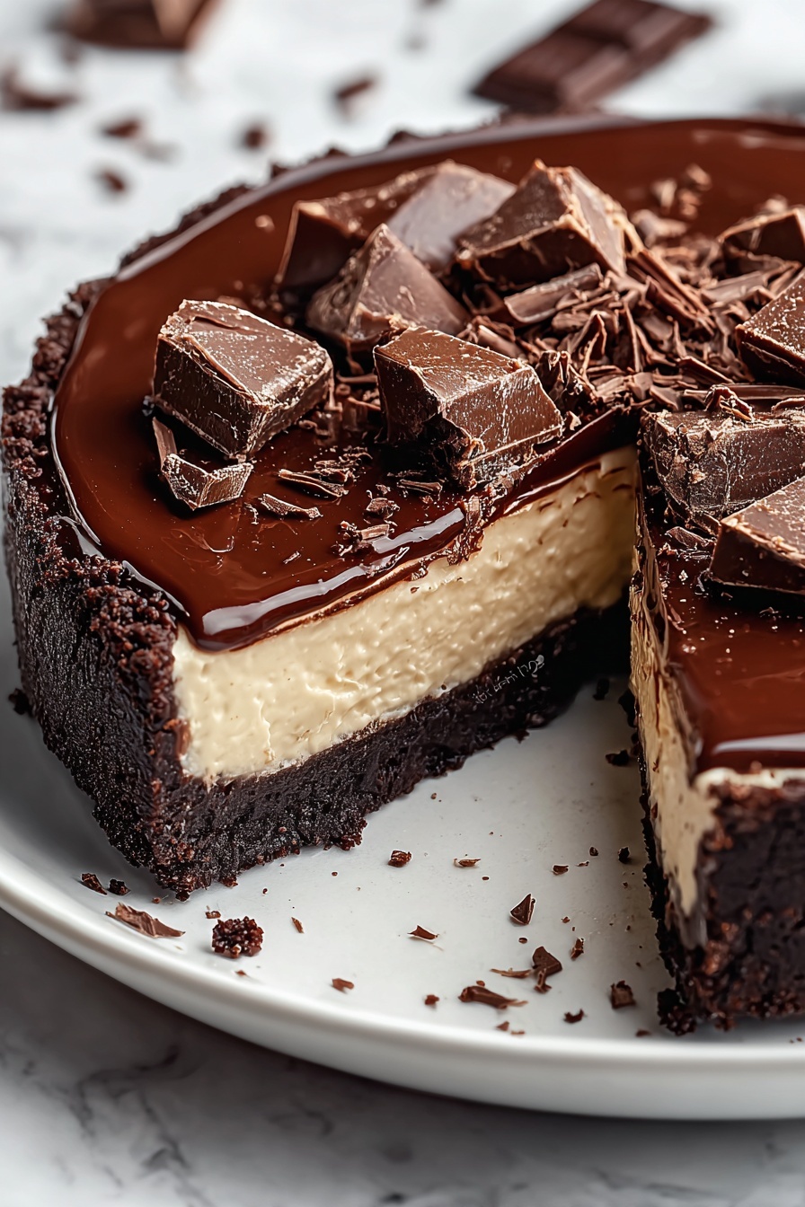 A slice of chocolate mud pie dessert.