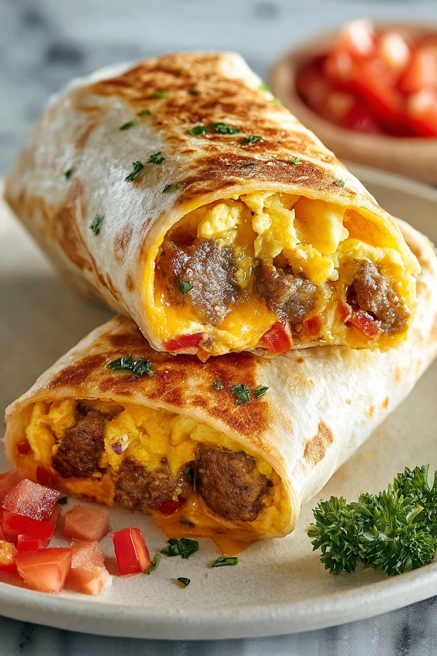 A burrito filled with meat and cheese.