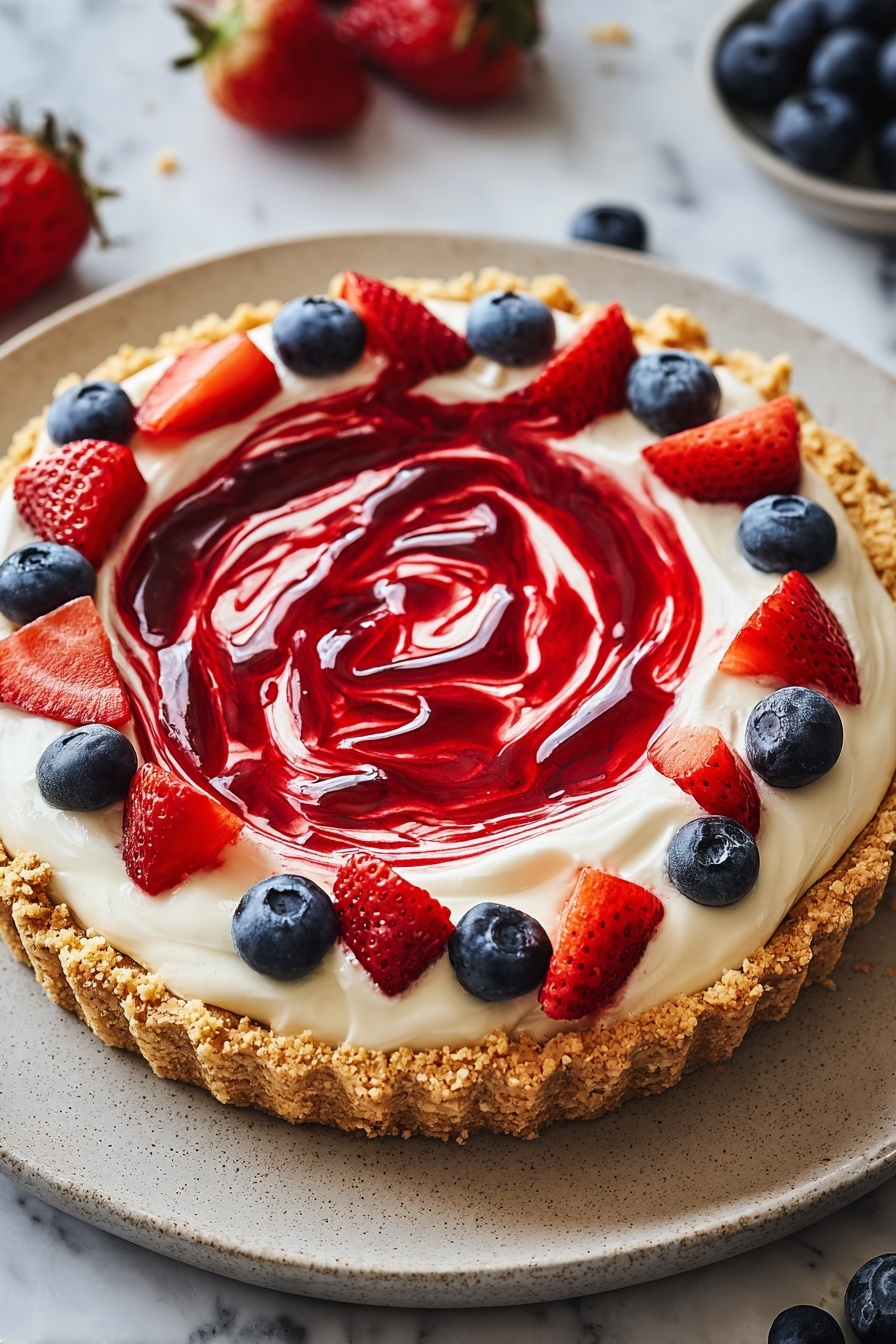 A patriotic 4th of July swirl pie.
