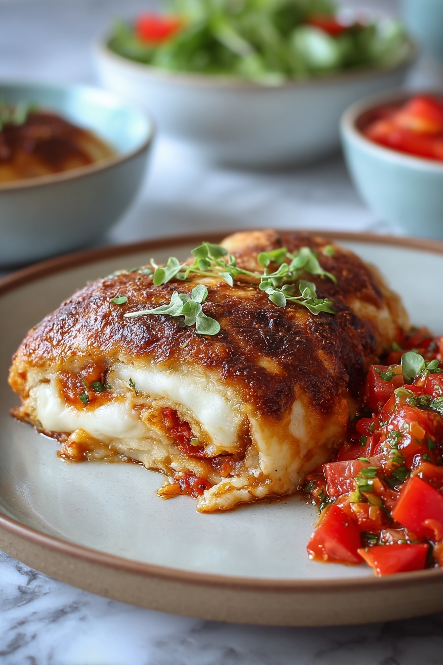 A slice of sourdough discard Italian stromboli.