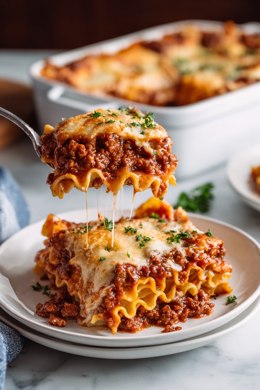 A close up of a plate of food with a fork in it.