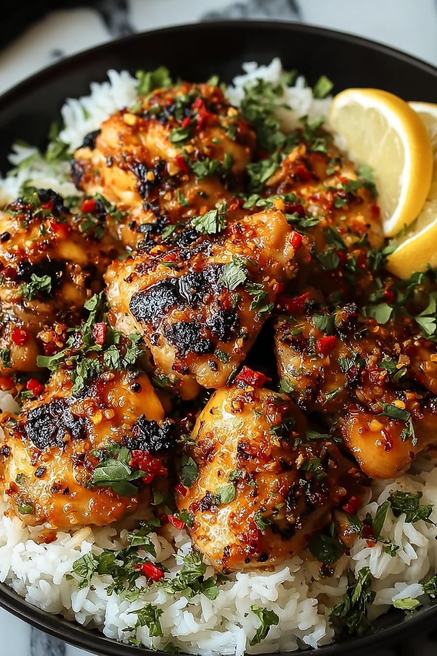 A plate of juicy Persian chicken.