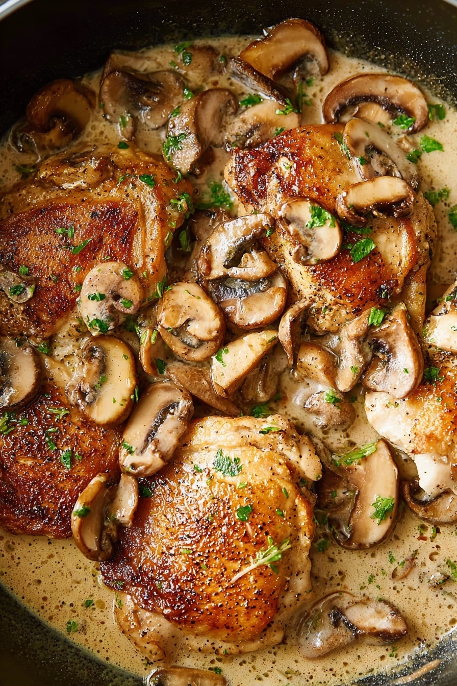 Chicken Marsala in a slow cooker.