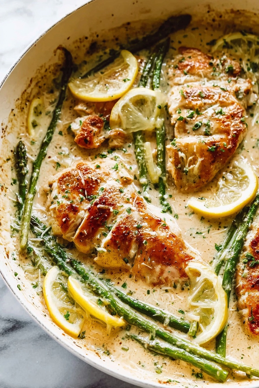 A pan of chicken with lemon and herbs.