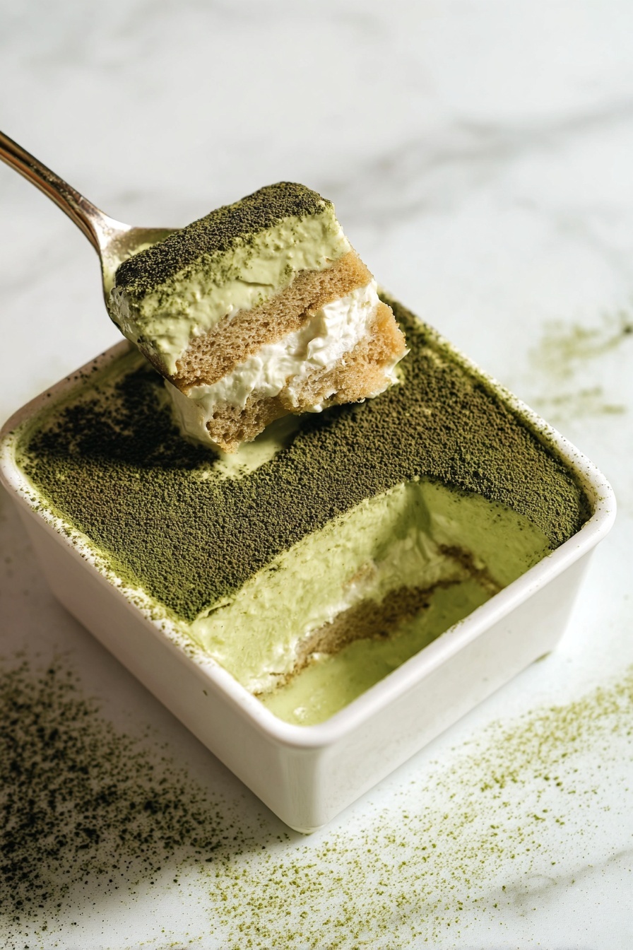 A slice of cake with a fork in it.