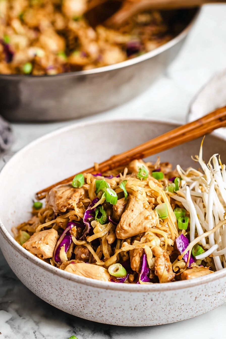 A bowl of Moo Shu Chicken.